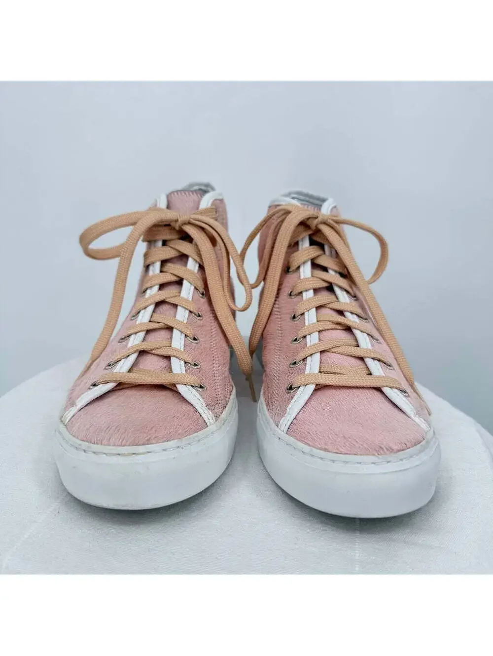 Women's Diemme Veneto High Italian Calf Hair Pink & White Sneakers IT40/US W 9.5